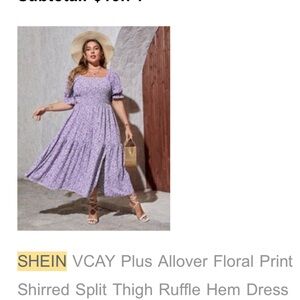 Shein | 4X | Lilac Milkmaid Dress